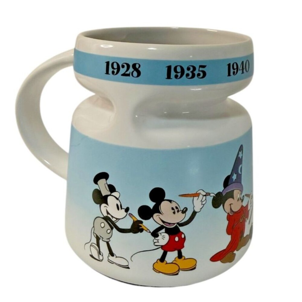 Disney Store‎ Rare Mickey Mouse Through the Years Mug w/ Lid 1928-1947 Today VTG